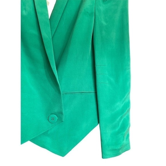 Rebecca Minkoff Women’s Silk One Button Green Blazer Size 2 NWOT - Picture 4 of 11